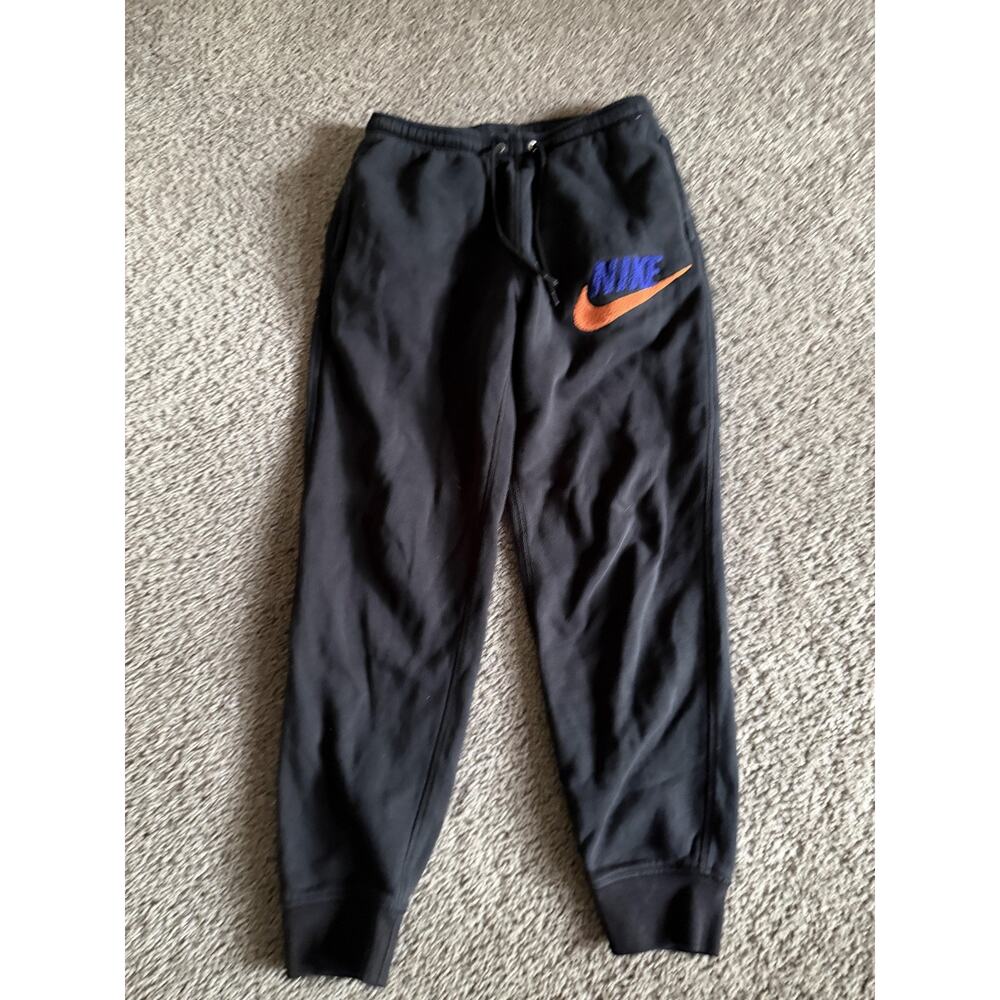 Nike Pants Mens Small Black Fleece Jogger Elastic Waist Drawstring Pockets